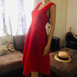 💕Red print dress💕